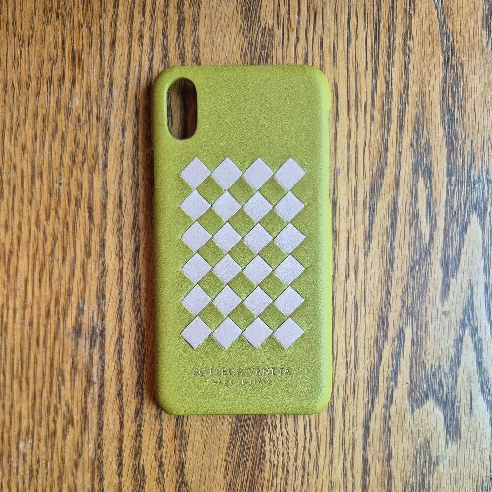 NIB Bottega Veneta Intrecciato Leather iPhone X Case in Chamomile